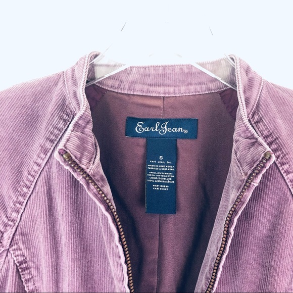 Earl Jean Purple Corduroy Moto Jacket with Zippered Sleeves - Picture 5 of 5